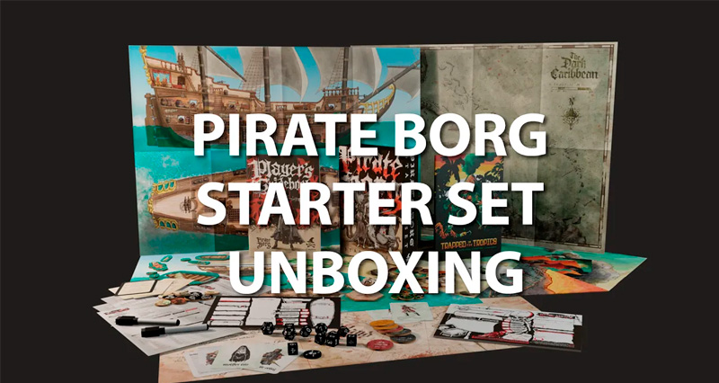 The Pirate Borg Starter Includes everything you need for a group of 2-7 people to play the Worst Pirate RPG Ever Made™!
